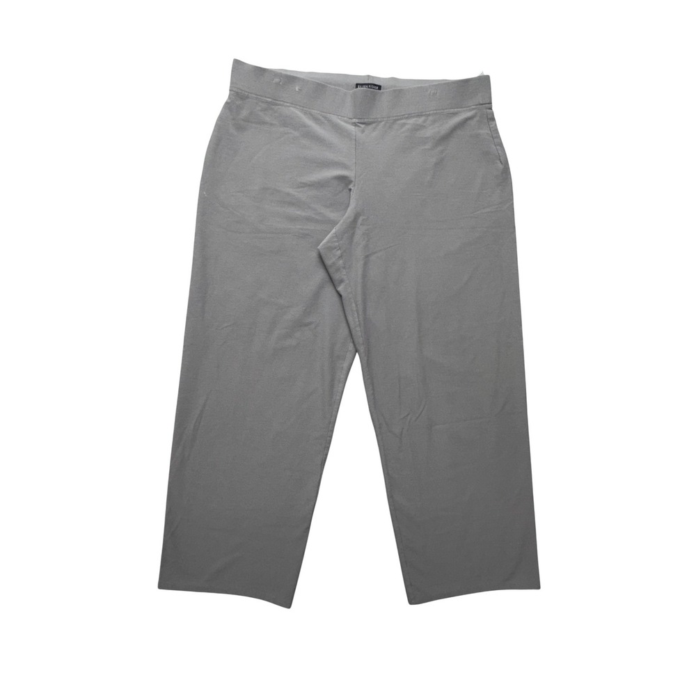 Eileen Fisher Jersey Pants Womens XL Gray Cropped Ankle Pull On Stretch USA